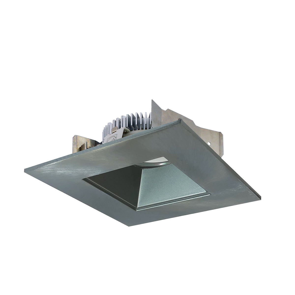 4" Cobalt Shallow High Lumen LED Trim, Square/Square Regress, 1250lm, 2700K, Natural Metal Reflector / Natural Metal Flange