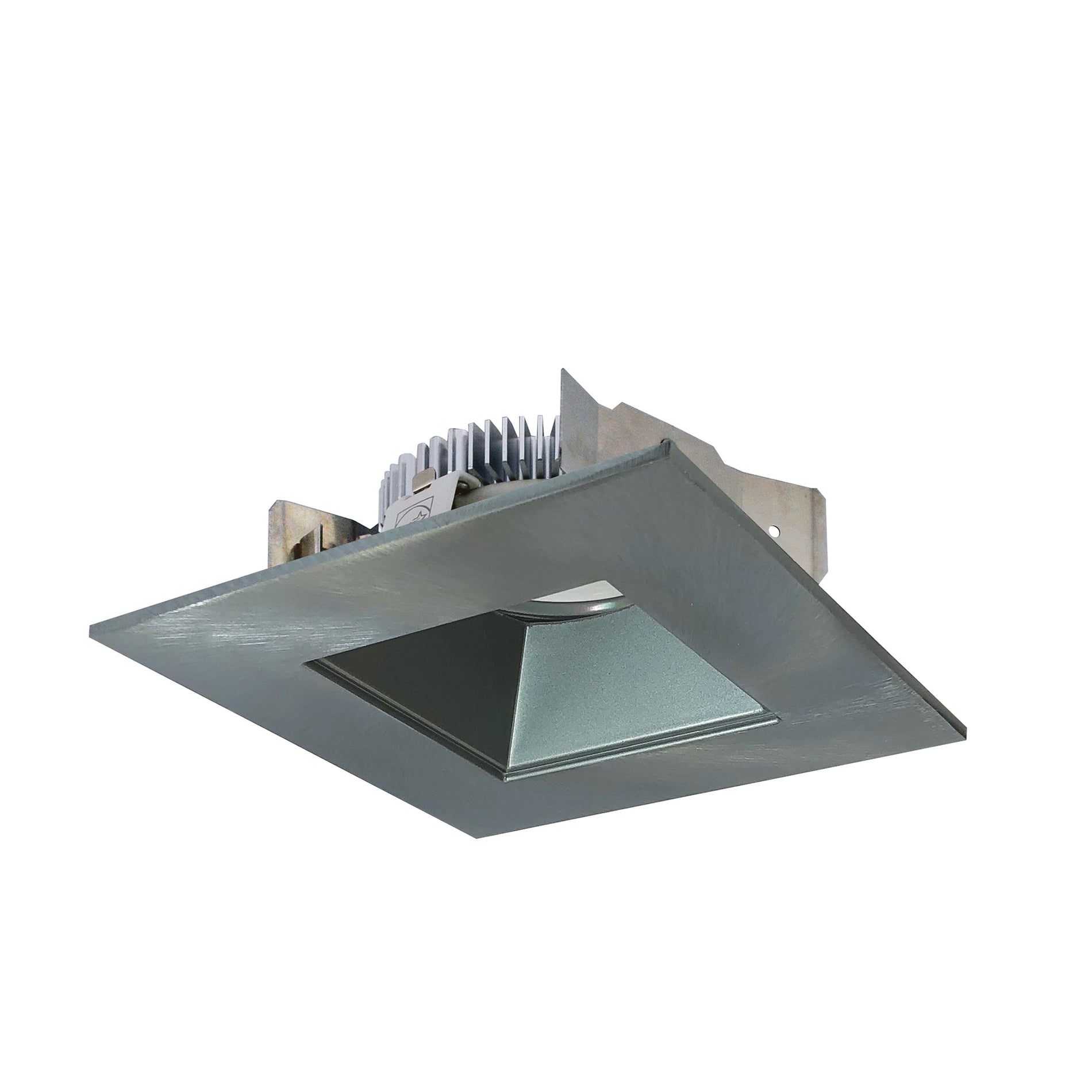 Nora NLCBS-4561235NN 4 inch Cobalt Shallow High Lumen LED Trim, Square/Square Regress, 1250lm, 3500K, Natural Metal