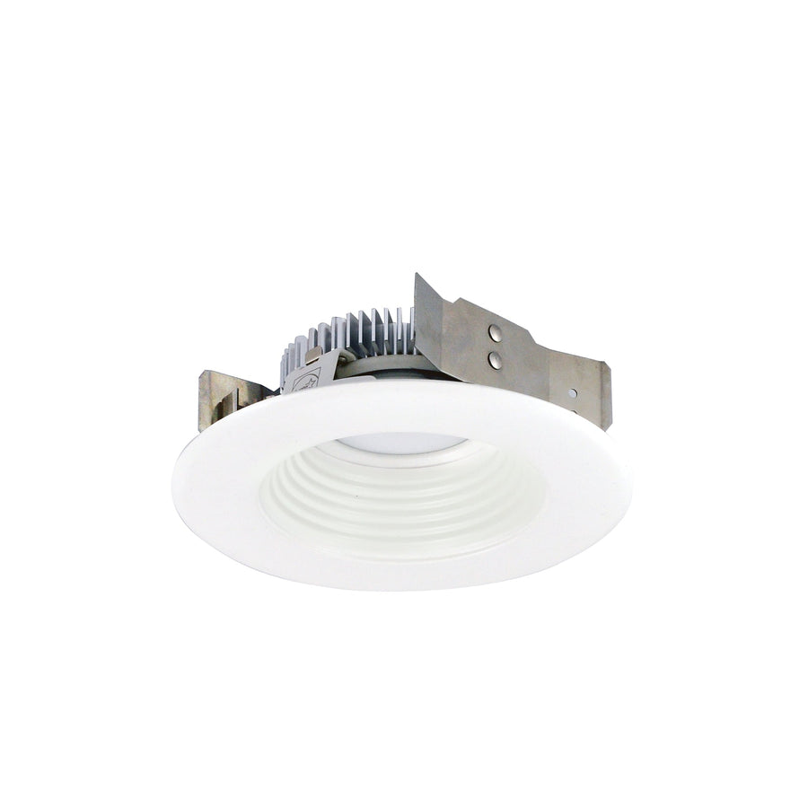 Nora NLCBS-4W528540MPW 4 inch Cobalt Shallow High Lumen LED Trim, Round Baffle, 850lm, 4000K, Matte Powder White