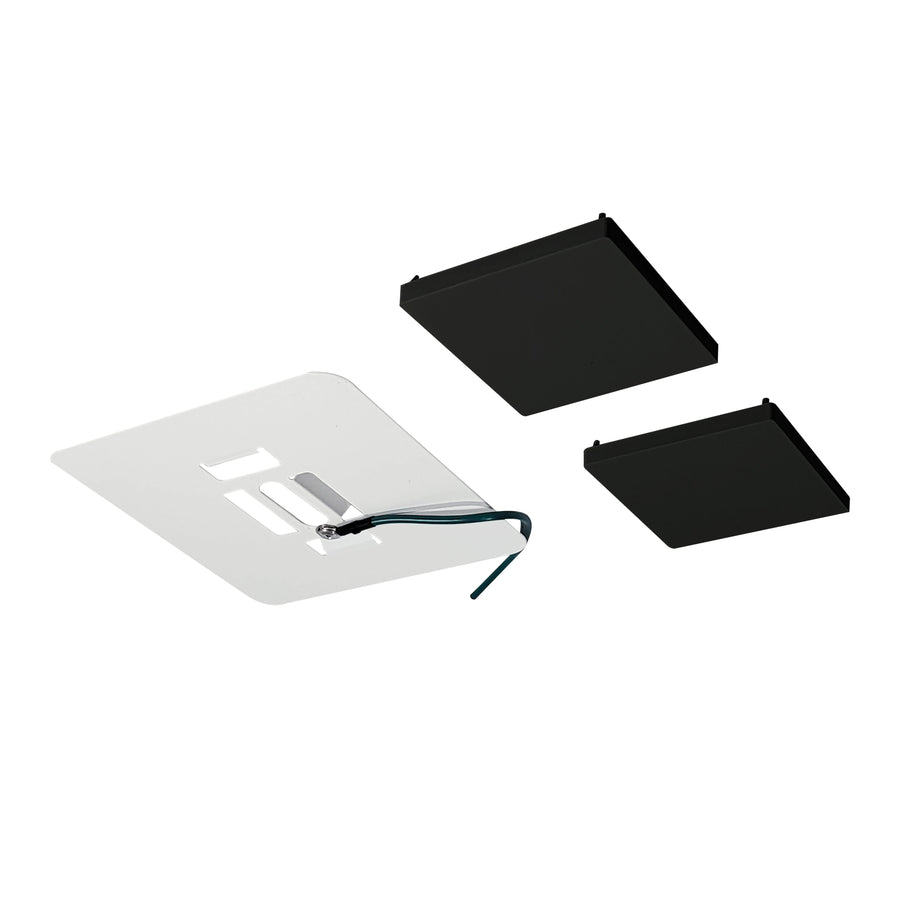 Nora NLIN-JBCB Surface Mount Kit for L-Line Direct Series, White Finish with Black End Caps