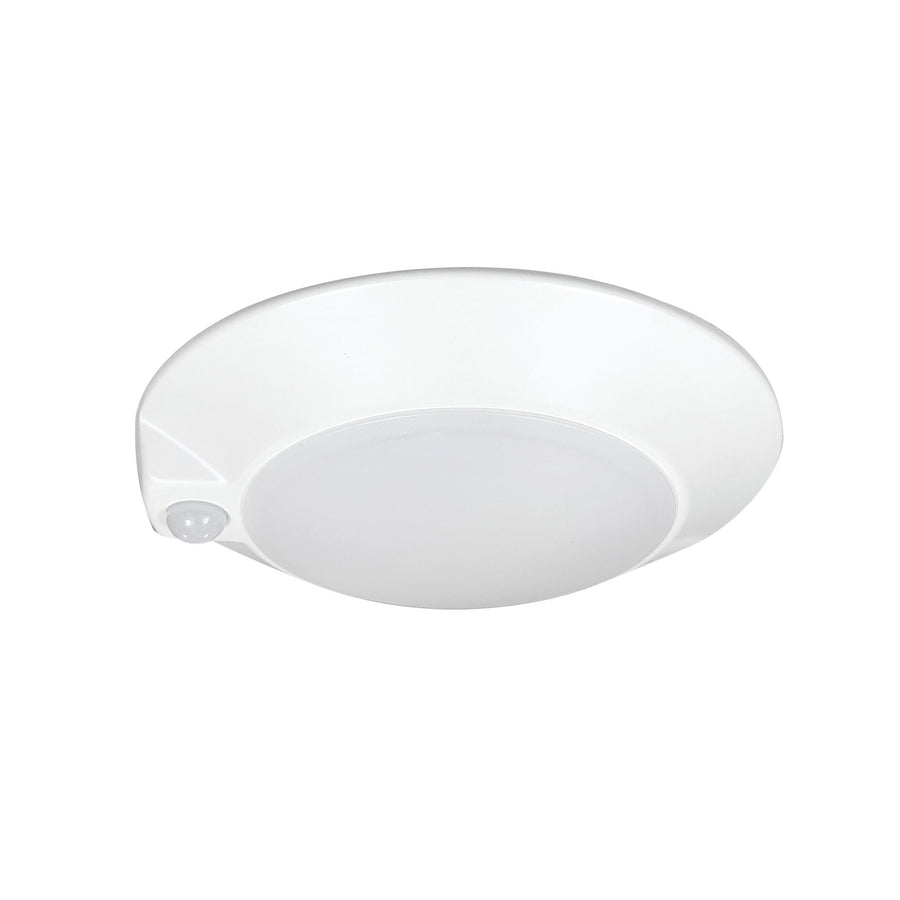 Nora NLOPAC-R7MSTWW 7 inch AC Opal LED Surface Mount with PIR Motion Sensor, 950lm / 14W, Selectable CCT, White Finish