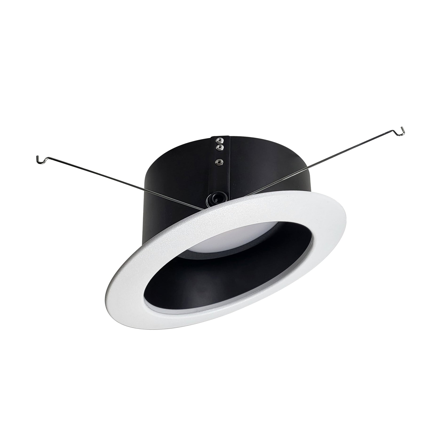 Nora NLRS-611L1TWB 6 inch Sloped LED Retrofit Reflector, 1200lm / 15W, Selectable CCT, Black Reflector / White Flange