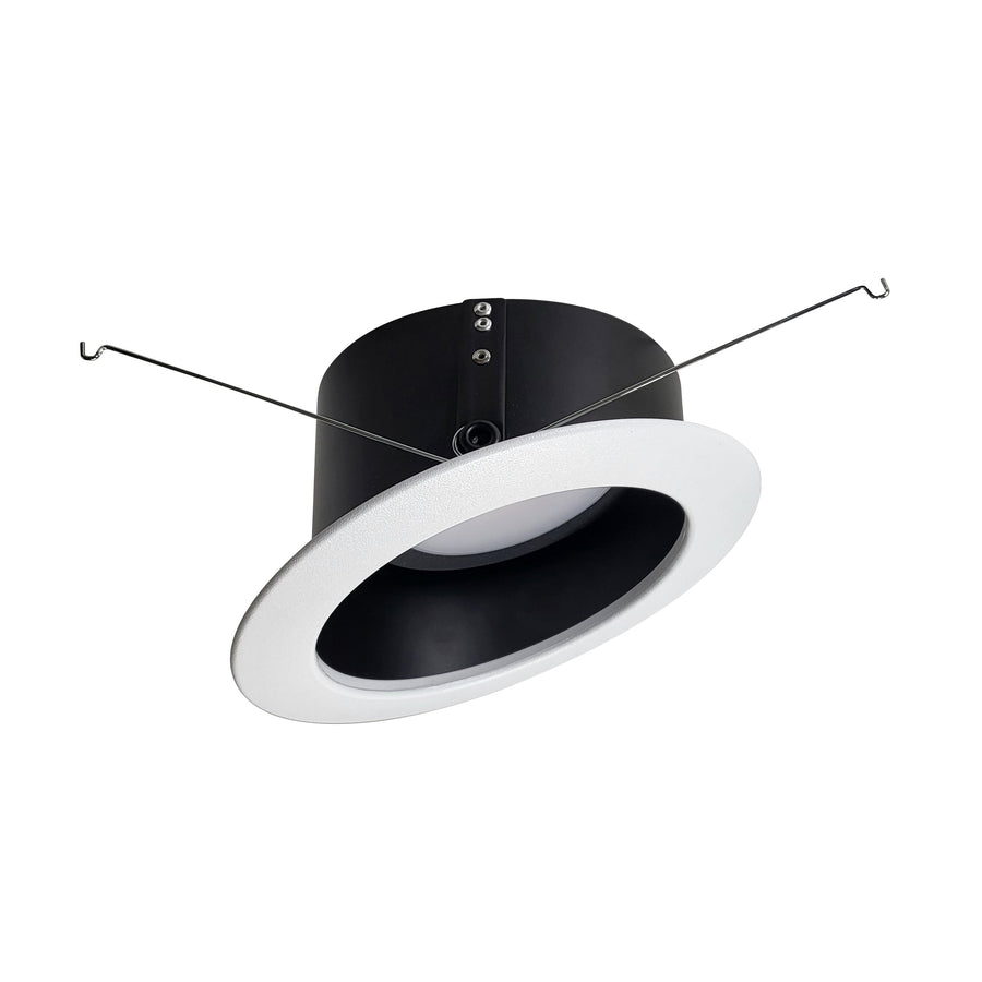 Nora NLRS-611L1TWB 6 inch Sloped LED Retrofit Reflector, 1200lm / 15W, Selectable CCT, Black Reflector / White Flange