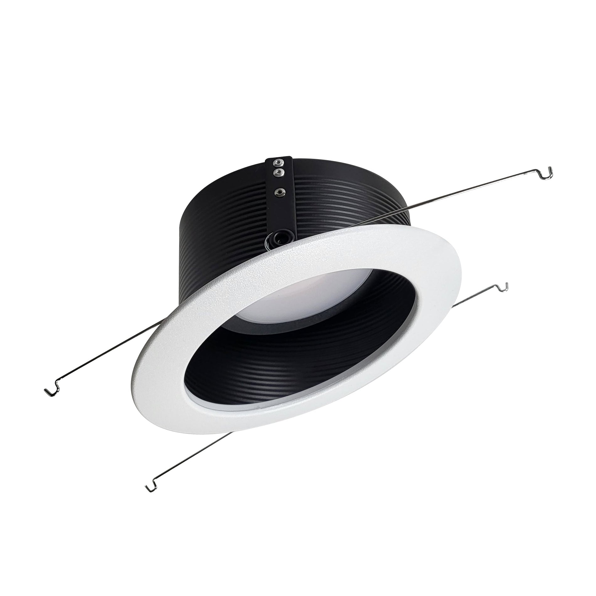 Nora NLRS-612L1TWB 6 inch Sloped LED Retrofit Baffle, 1200lm / 15W, Selectable CCT, Black Baffle / White Flange