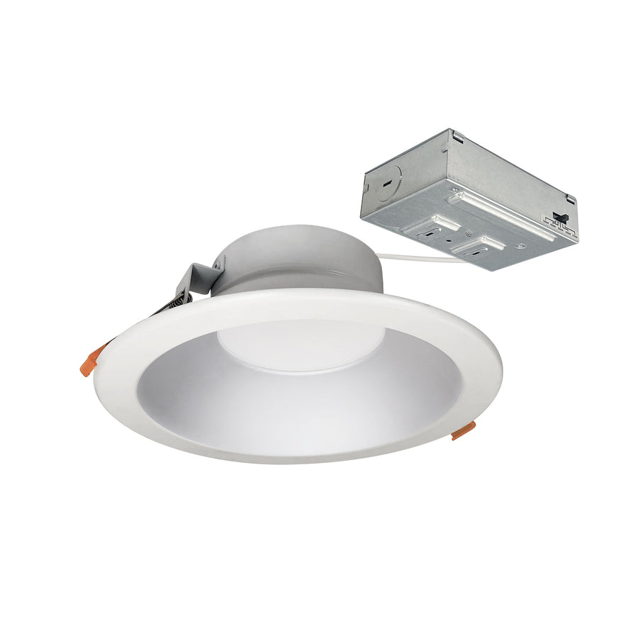 Nora NLTH-81TW-HZMPWLE4 8 inch Theia LED Downlight with Selectable CCT, 120-277V 0-10V, Haze/Matte Powder White Finish
