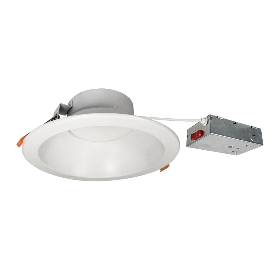 Nora NLTH-81TW-MPWLE4 8 inch Theia LED Downlight with Selectable CCT, 120-277V 0-10V, Matte Powder White Finish