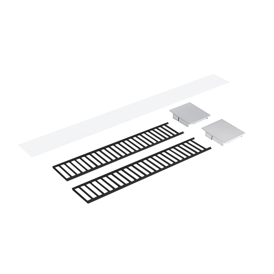 Nora NLUD-2LOUVBA Louver Accessory Set for NLUD-2334, Black Louver, Aluminumminum End Caps