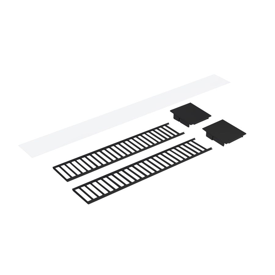 Nora NLUD-2LOUVBB Louver Accessory Set for NLUD-2334, Black Louver, Black End Caps