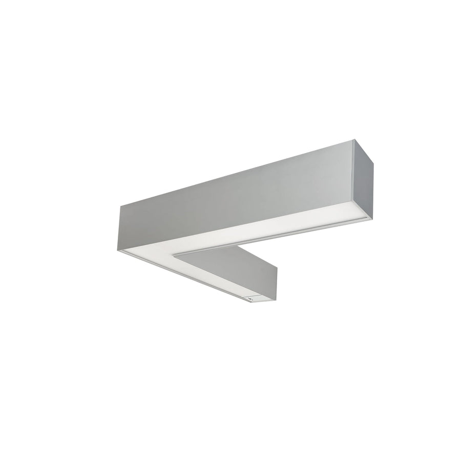 Nora NLUD-L334A/OS  inchL inch Shaped L-Line LED Indirect/Direct Linear, 3781lm / Selectable CCT, Aluminumminum Finish, with Motion Sensor