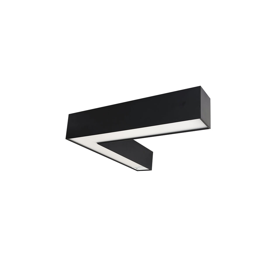 Nora NLUD-L334B/OS  inchL inch Shaped L-Line LED Indirect/Direct Linear, 3781lm / Selectable CCT, Black Finish, with Motion Sensor
