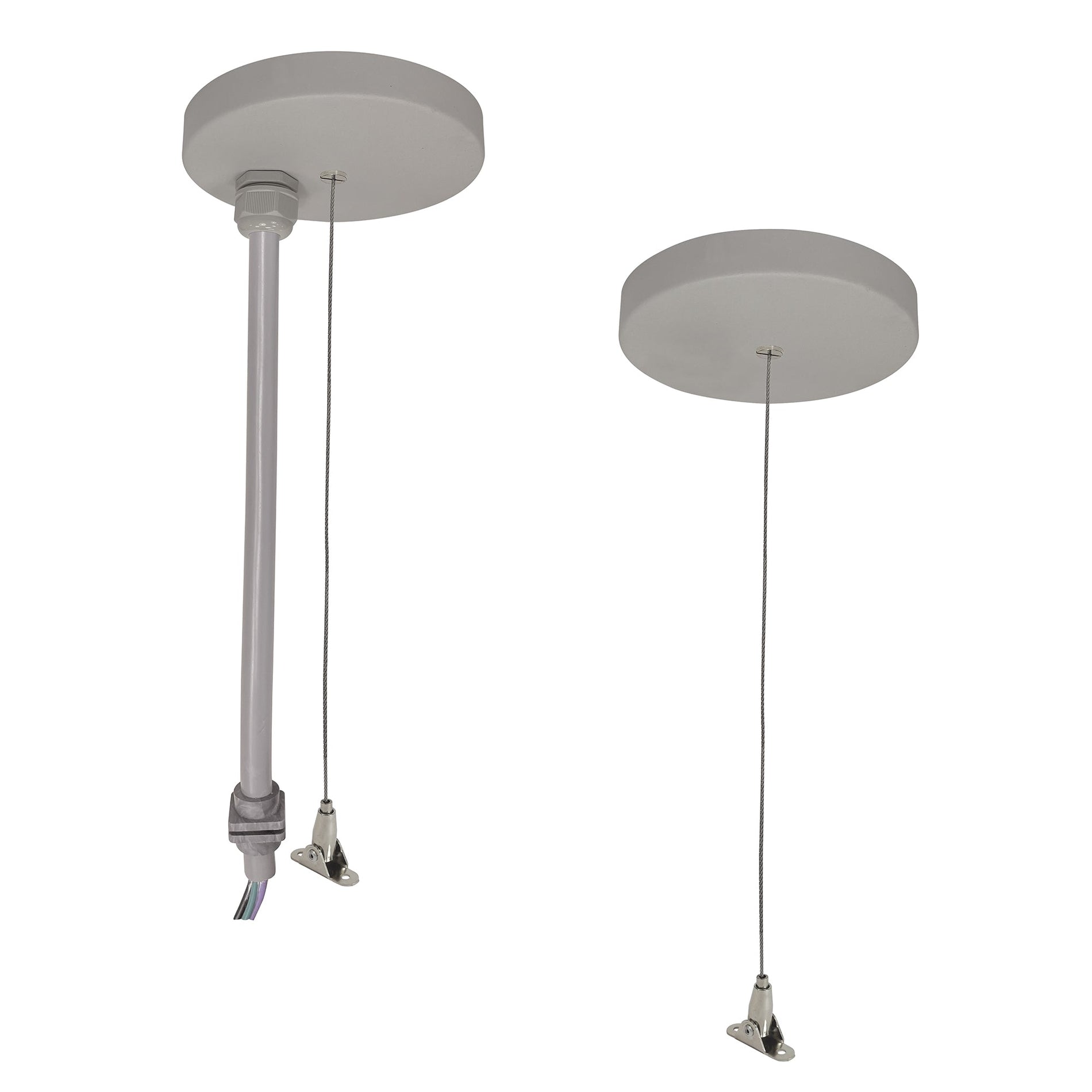 Nora NLUD-PCCA/6W 8 ft Pendant & Power Mounting Kit for NLUD Series, Aluminumminum Finish, wired for EM
