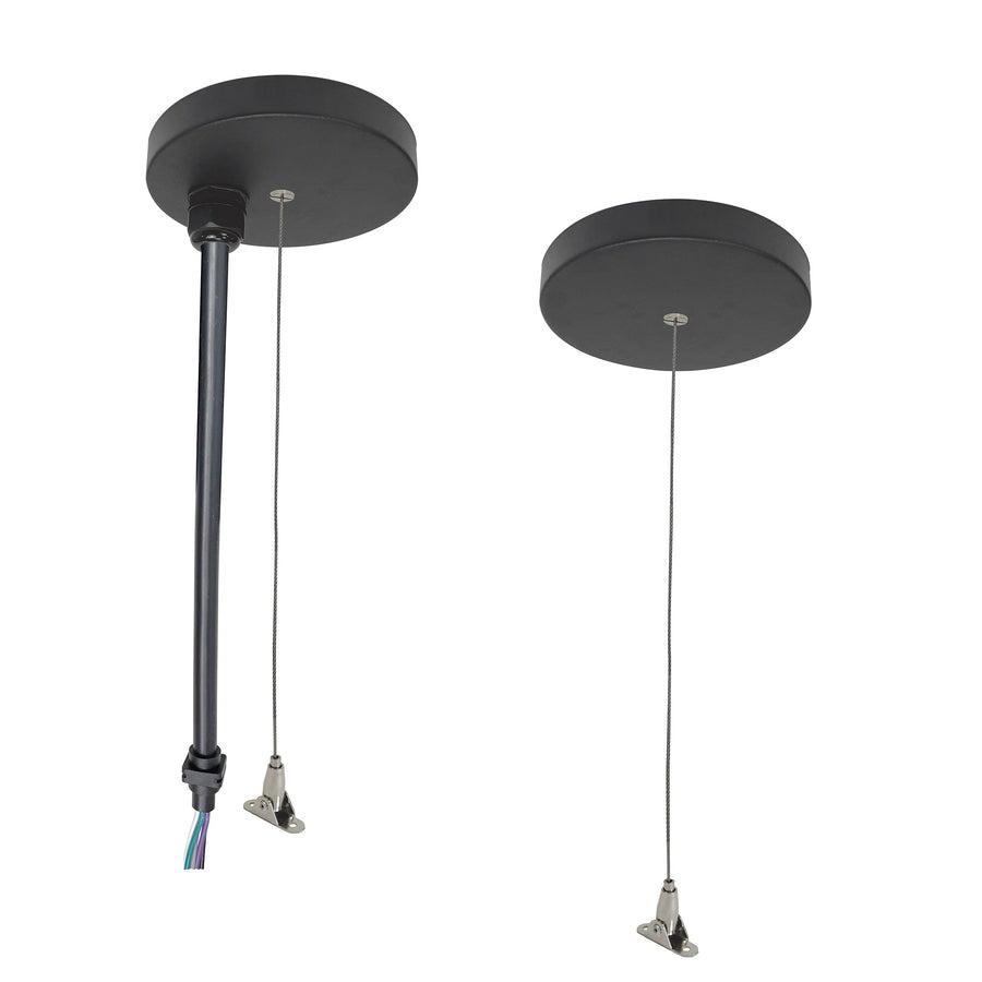 Nora NLUD-PCCB/6W-20 20 ft Pendant Power & Aircraft Mounting Kit for NLUD Series, Black Finish, wired for EM