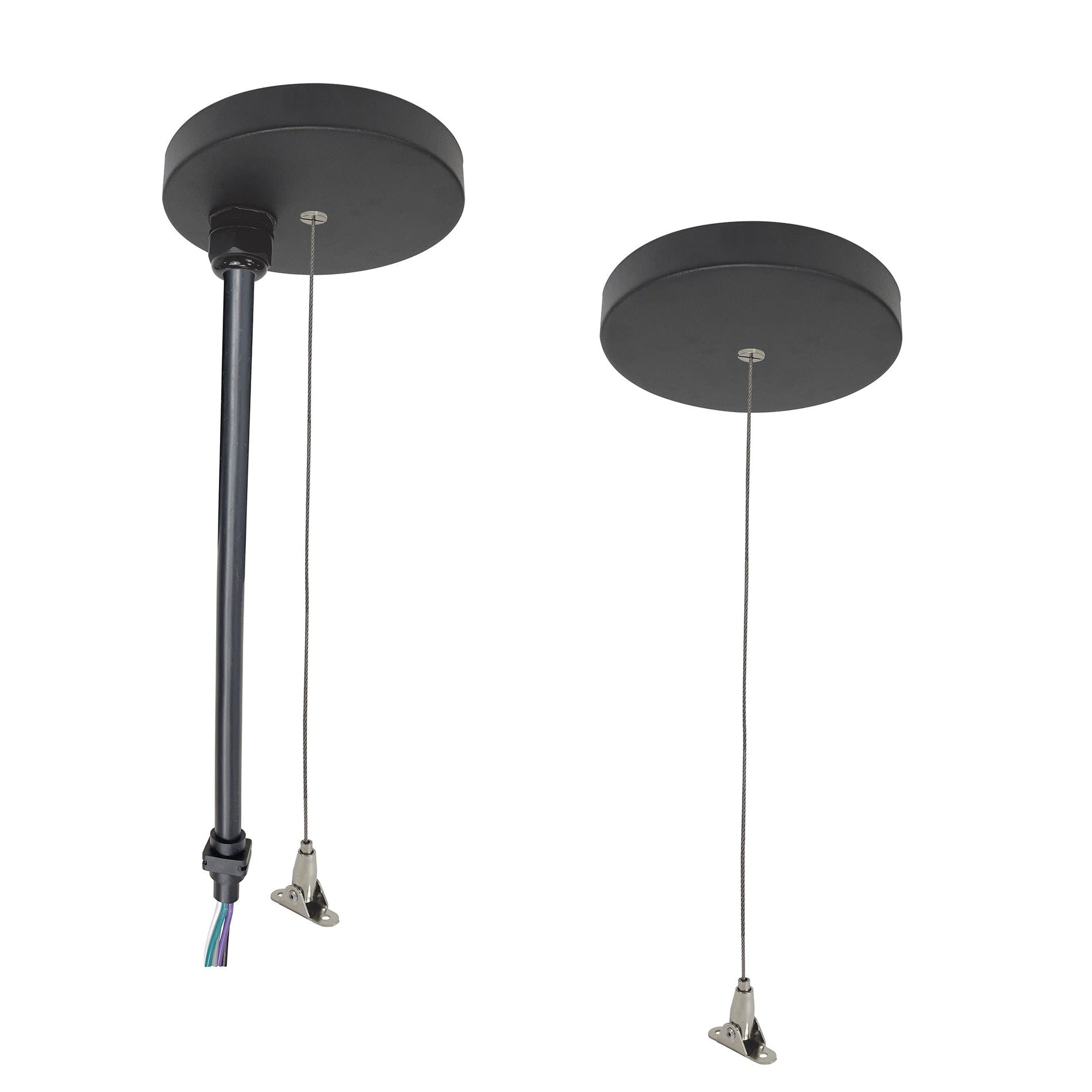 Nora NLUD-PCCB/6W-20 20 ft Pendant Power & Aircraft Mounting Kit for NLUD Series, Black Finish, wired for EM