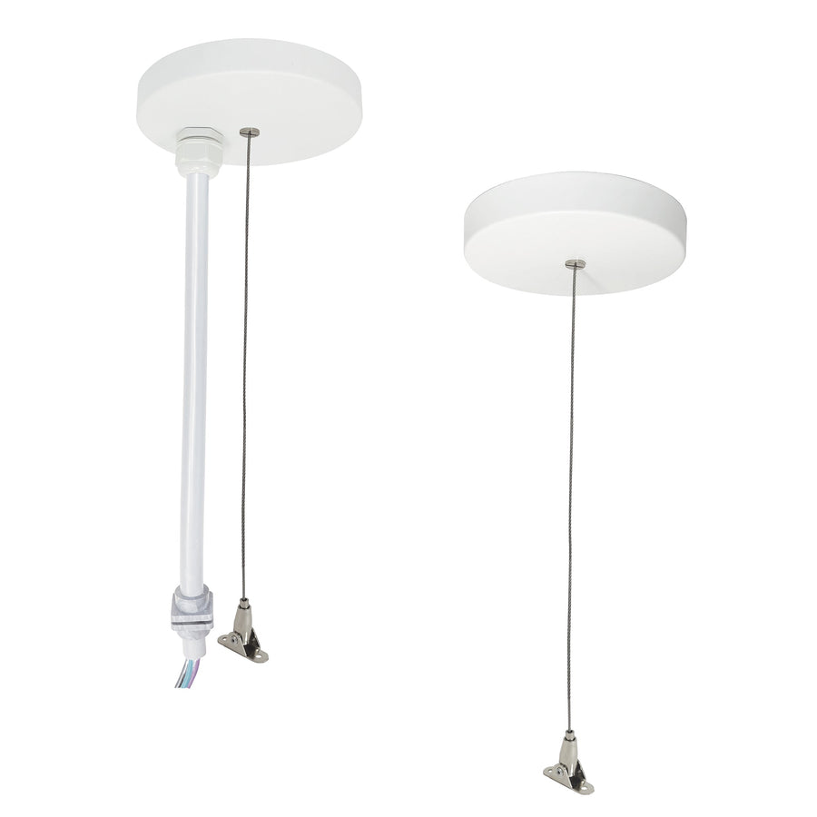 Nora NLUD-PCCW 8 ft Pendant Power & Aircraft Mounting Kit for NLUD Series, White Finish