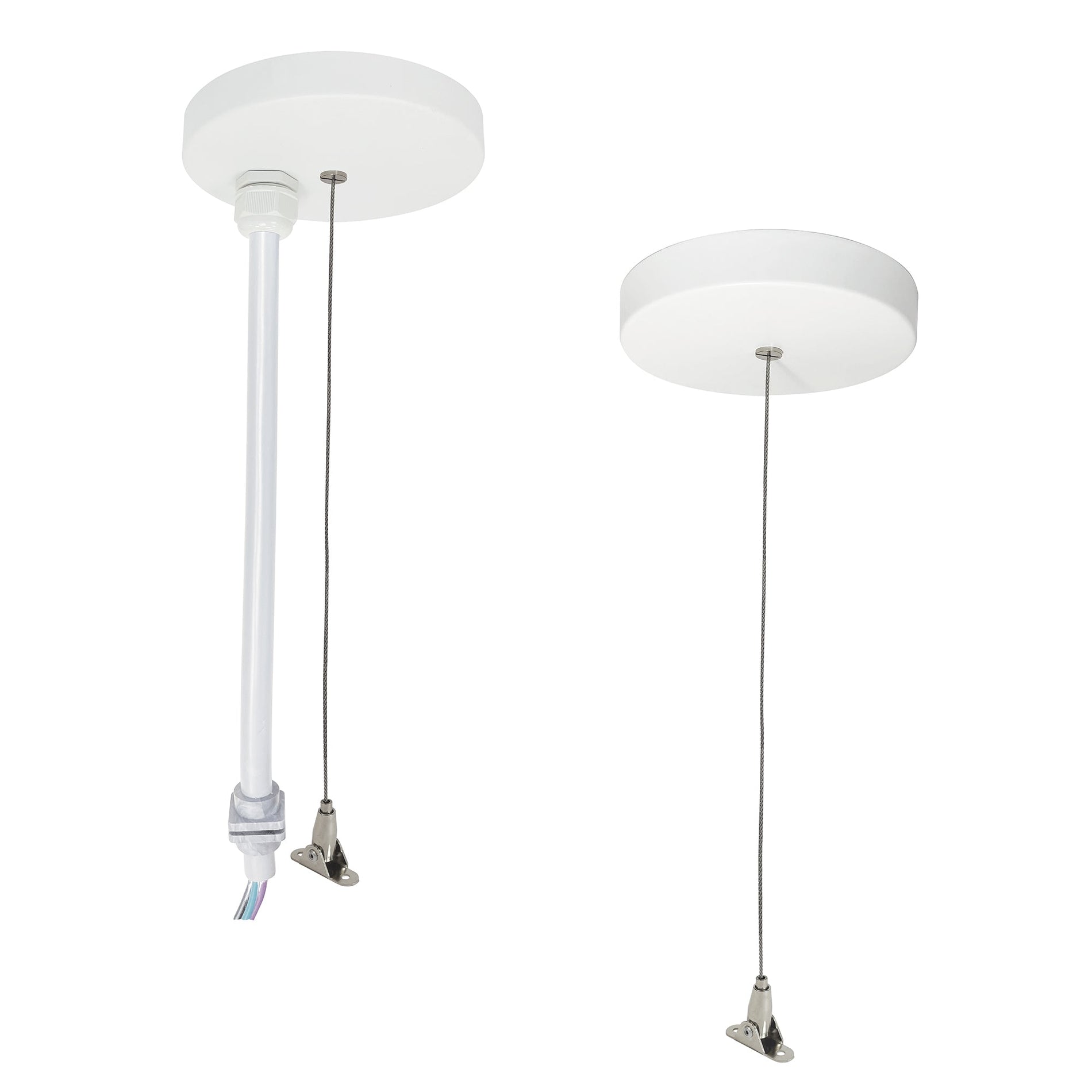 Nora NLUD-PCCW 8 ft Pendant Power & Aircraft Mounting Kit for NLUD Series, White Finish