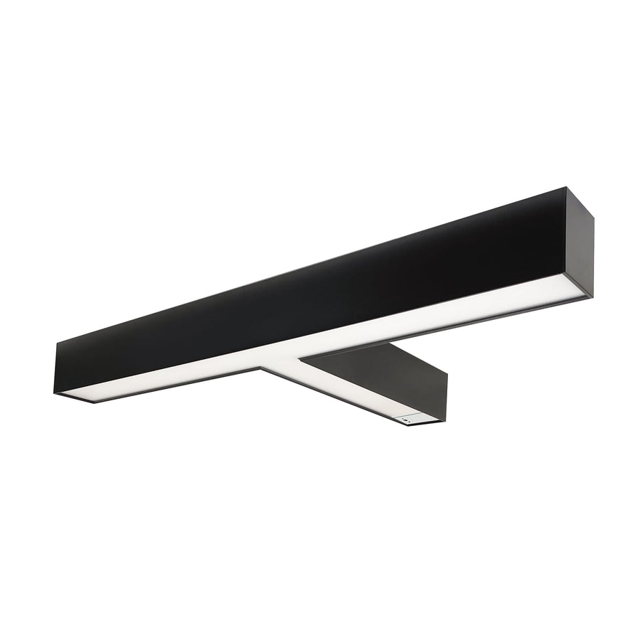 Nora NLUD-T334B/OS  inchT inch Shaped L-Line LED Indirect/Direct Linear, 5027lm / Selectable CCT, Black Finish, with Motion Sensor