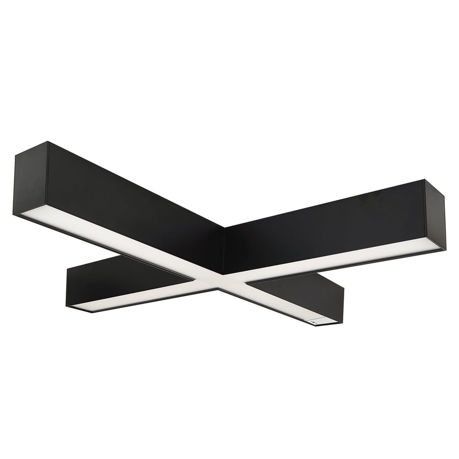 Nora NLUD-X334B/OS inchX inch Shaped L-Line LED Indirect/Direct Linear, 6028lm / Selectable CCT, Black finish, with Motion Sensor