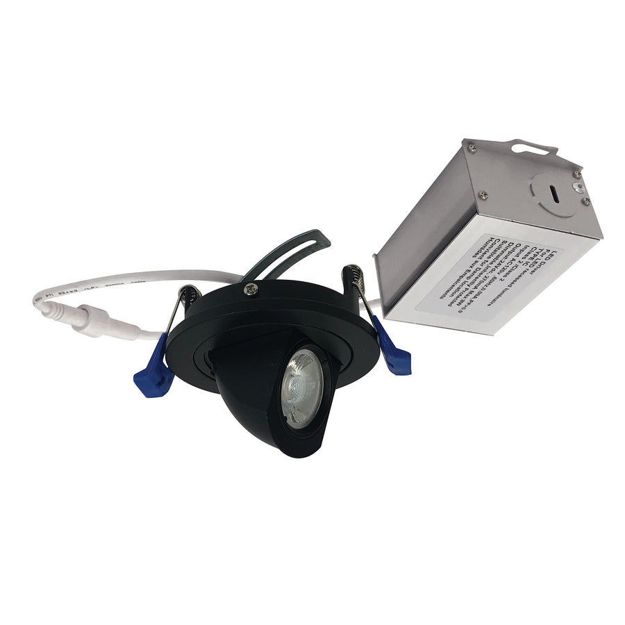 Nora NM2-2R2705027BB 2 inch M2 Round LED Adjustable Elbow, 500lm / 7W, 2700K, 120V, Matte Black