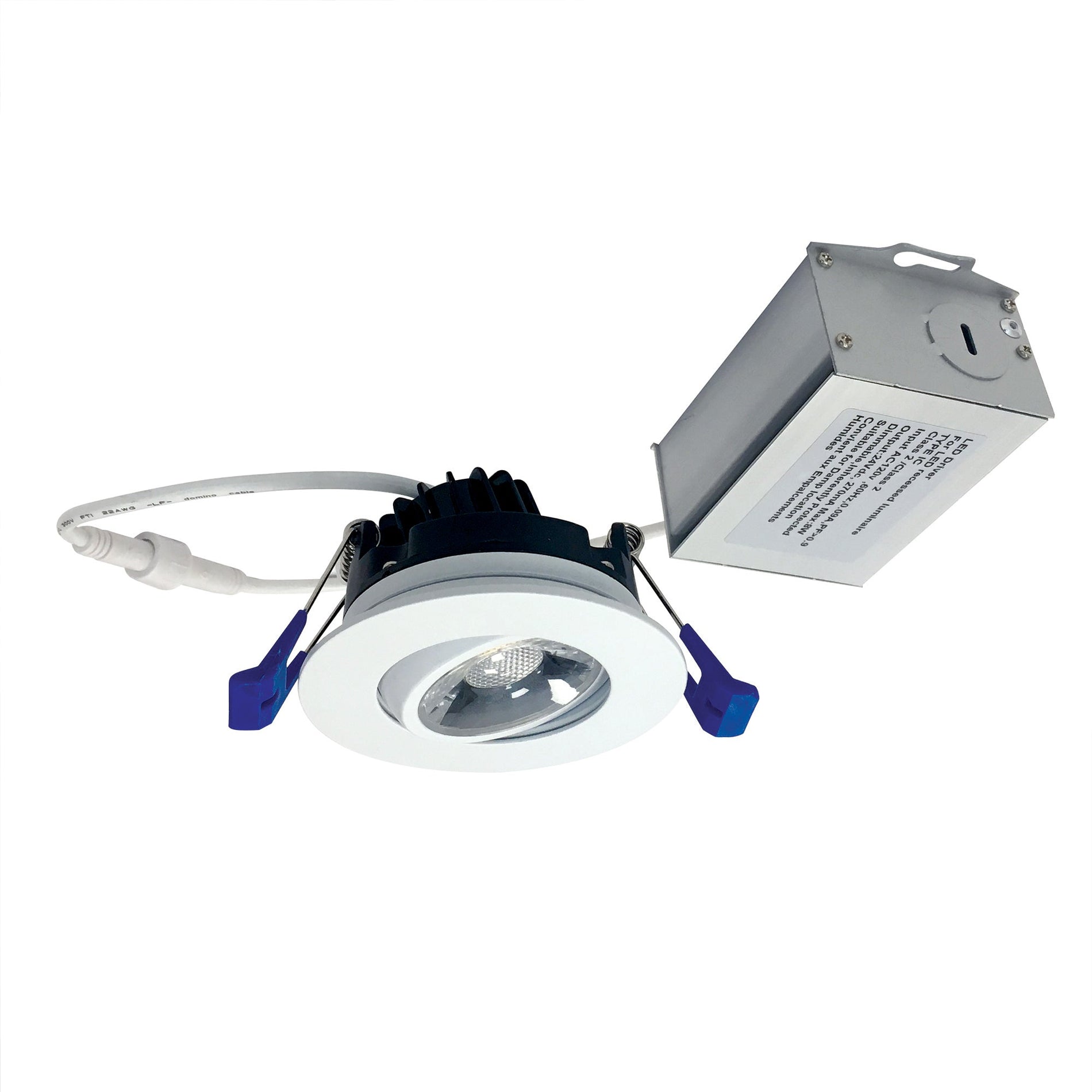 Nora NM2-2RG4027MPW 2 inch M2 Round LED Adjustable Gimbal, 400lm / 6W, 2700K, 120V, Matte Powder White