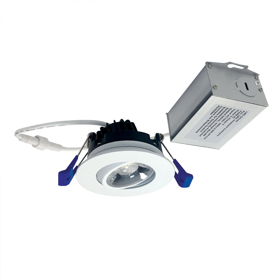 Nora NM2-2RG4030MPW 2 inch M2 Round LED Adjustable Gimbal, 400lm / 6W, 3000K, 120V, Matte Powder White