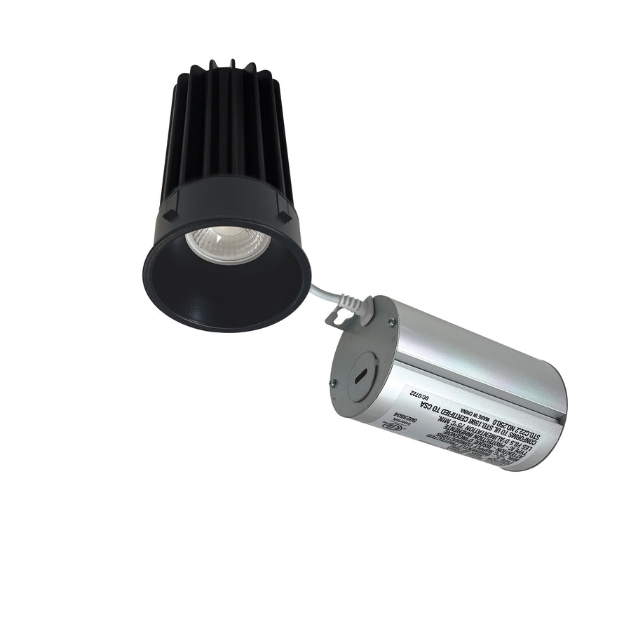 Nora NM2-2RTLDC8527BB 2 inch M2 Round Trimless LED Downlight, 850lm, 2700K, Matte Black finish