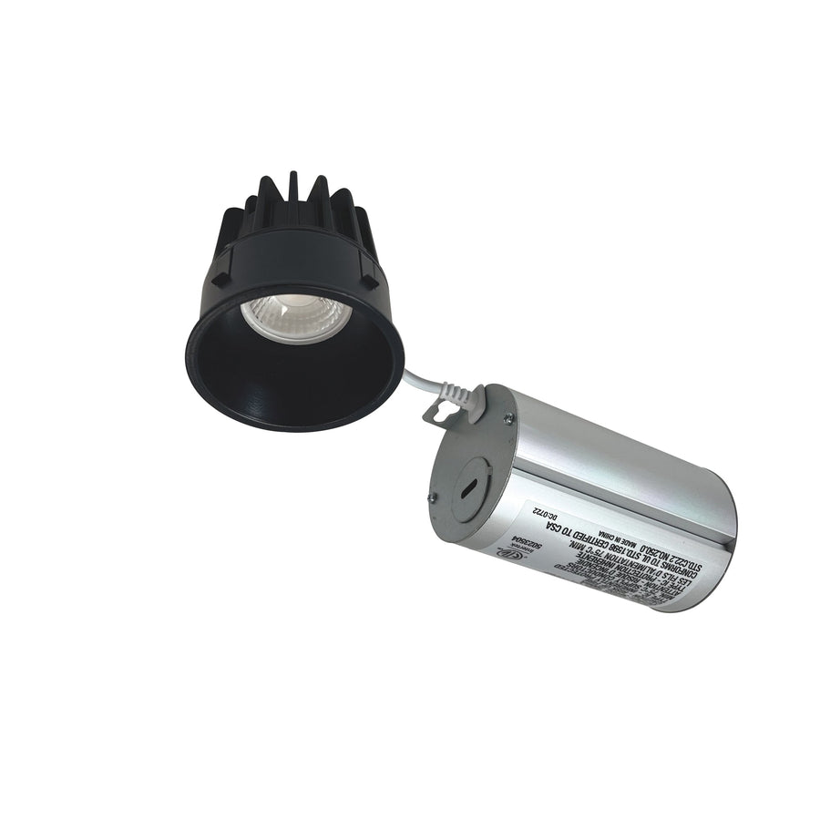 Nora NM2-2RTLDC6027BB 2 inch M2 Round Trimless LED Downlight, 750lm / 8W, 2700K, Matte Black finish