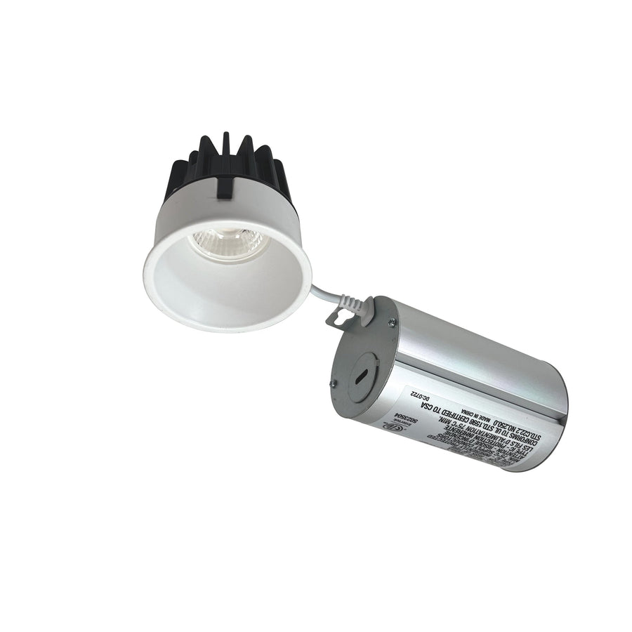 Nora NM2-2RTLDC6027MPW 2 inch M2 Round Trimless LED Downlight, 750lm / 8W, 2700K, Matte Powder White finish