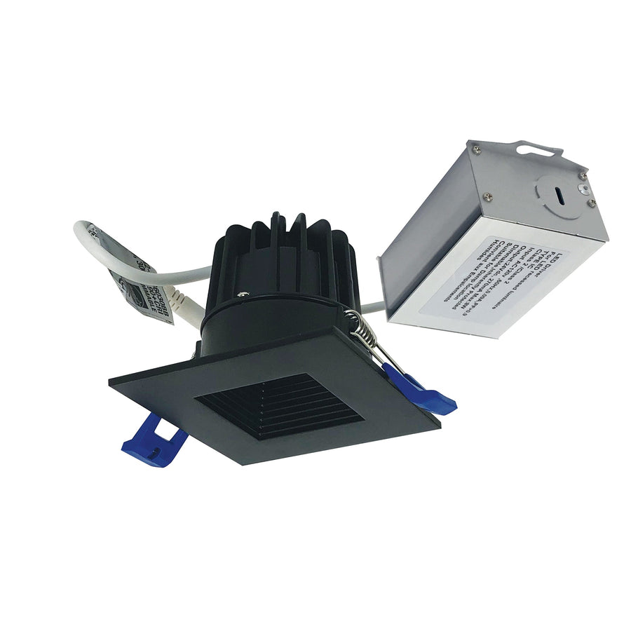 Nora NM2-2SB6030BB 2 inch M2 Square LED Baffled Downlight, 600lm / 8W, 3000K, 120V, Matte Black