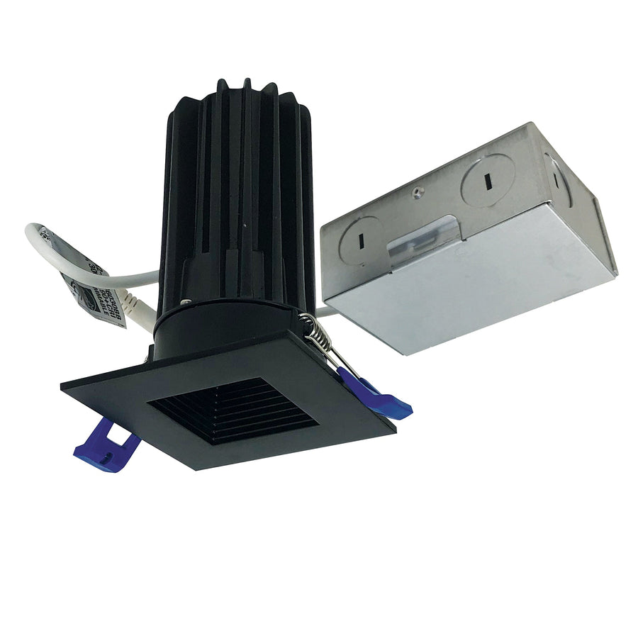 Nora NM2-2SB8527BB 2 inch M2 Square LED Baffled Downlight, 850lm / 10W, 2700K, 120V, Matte Black