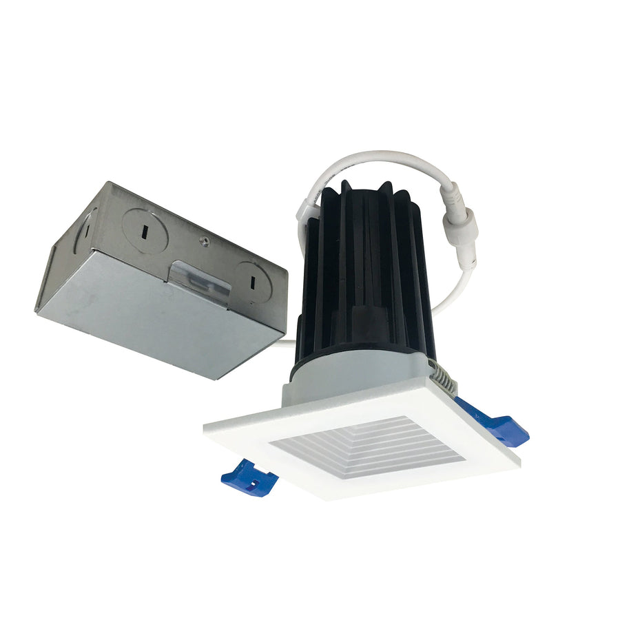 Nora NM2-2SB8527MPW 2 inch M2 Square LED Baffled Downlight, 850lm / 10W, 2700K, 120V, Matte Powder White