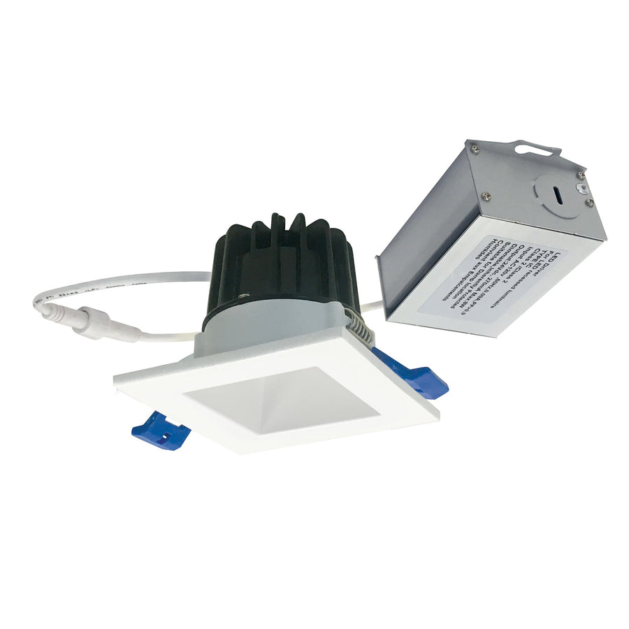 Nora NM2-2SDC6027MPW 2 inch M2 Square LED Downlight, 600lm / 8W, 2700K, 120V, Matte Powder White