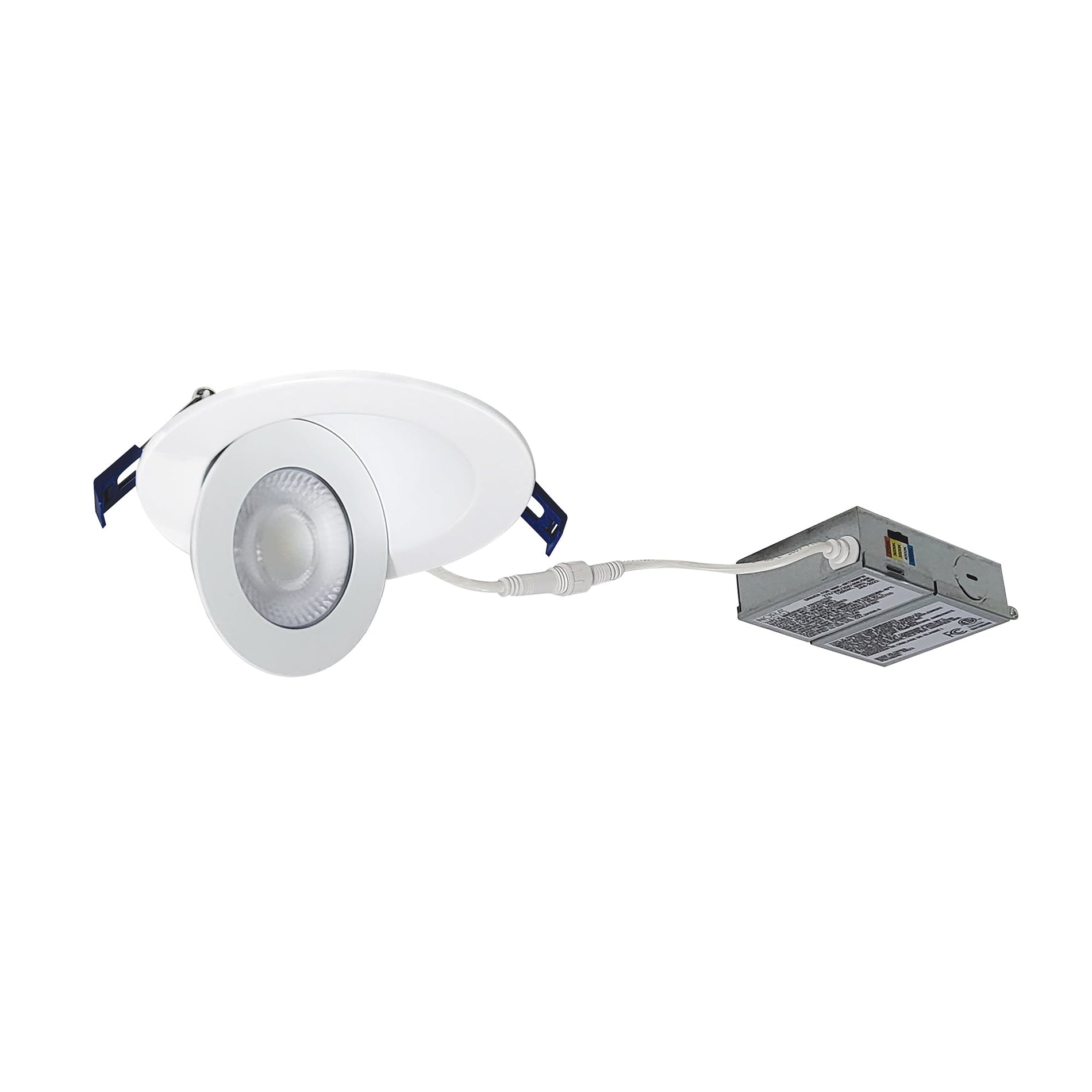 Nora NMC-4RTWMPW 4 inch M-Curve Can-less Adjustable LED Downlight, Selectable CCT, 900lm / 9W, Matte Powder White finish