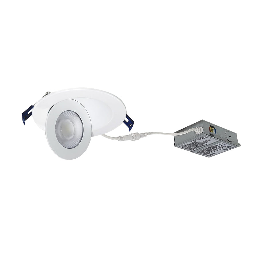Nora NMC-4RTWMPW 4 inch M-Curve Can-less Adjustable LED Downlight, Selectable CCT, 900lm / 9W, Matte Powder White finish