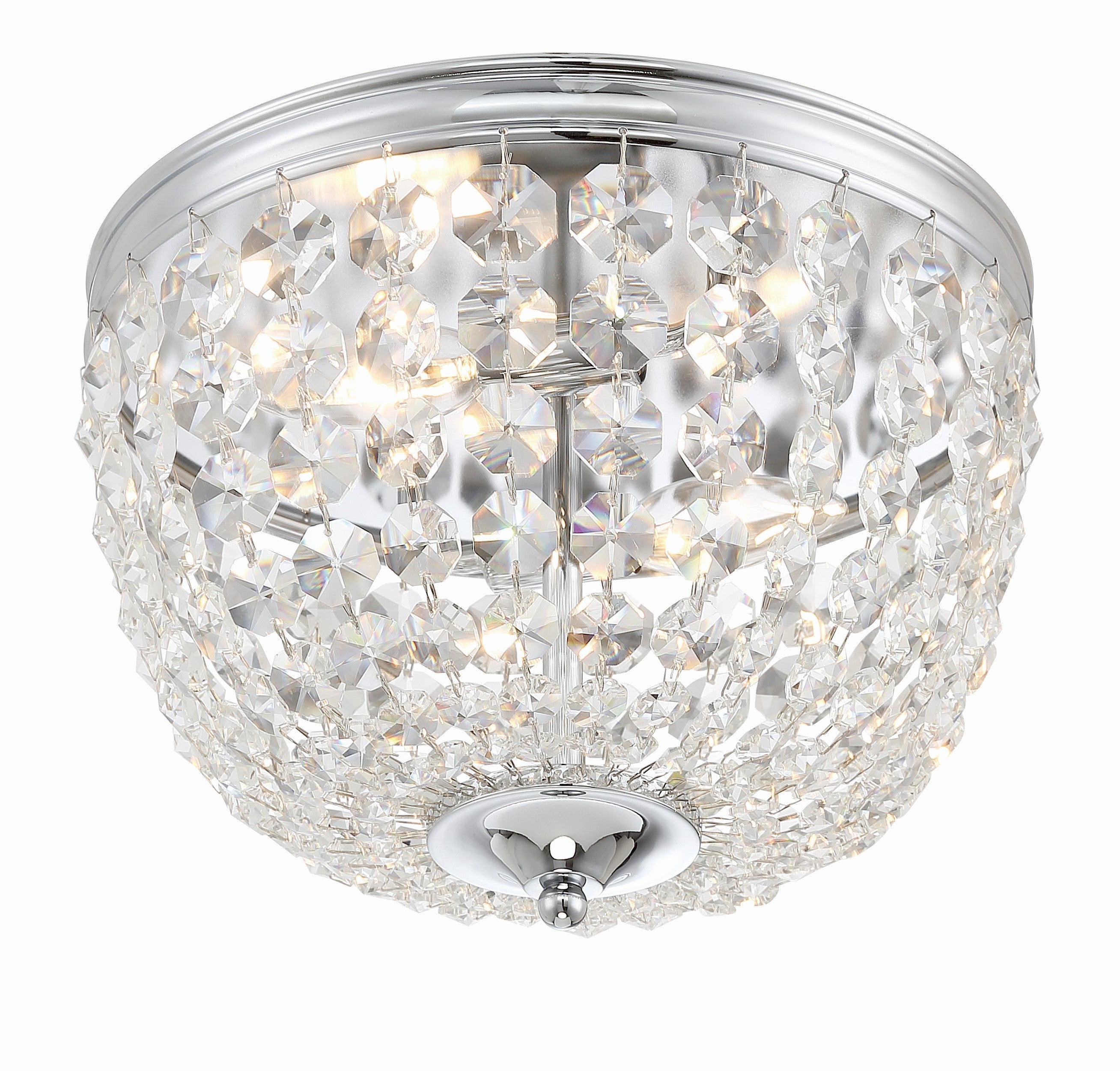 Crystorama Nola NOL-312-CH-CL-MWP – 11.5 Inch – 2 Light – Semi Flush Mount Light – Polished Chrome – Damp Rated