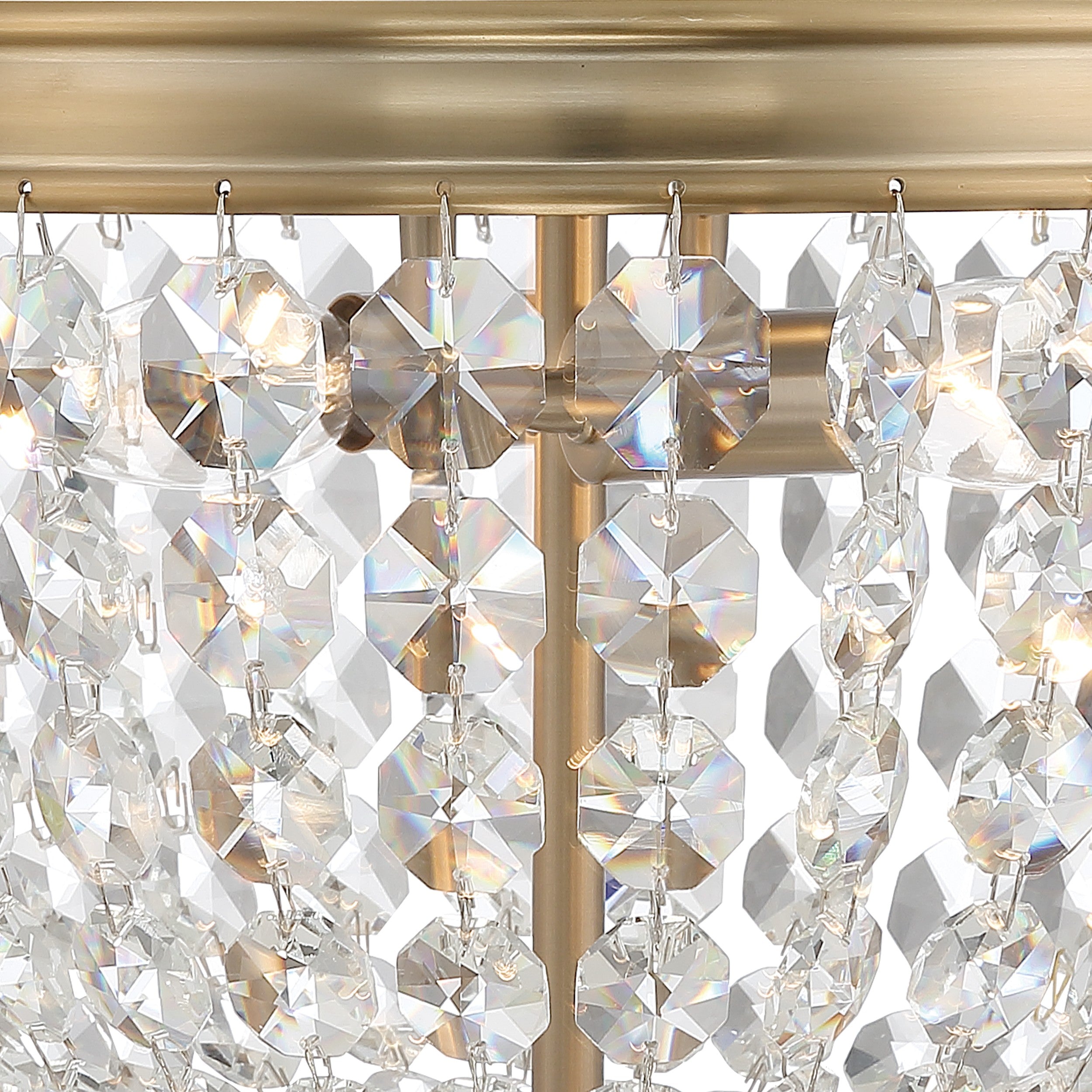 Crystorama Nola NOL-312-VG-CL-MWP – 11.5 Inch – 2 Light – Semi Flush Mount Light – Vibrant Gold – Damp Rated