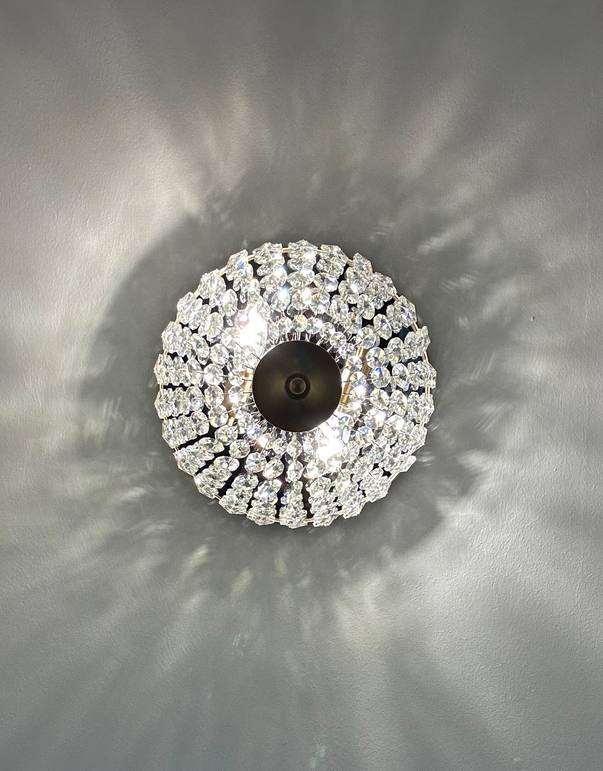 Crystorama Nola NOL-314-BF-CL-MWP – 14.25 Inch – 3 Light – Semi Flush Mount Light – Black Forged – Damp Rated