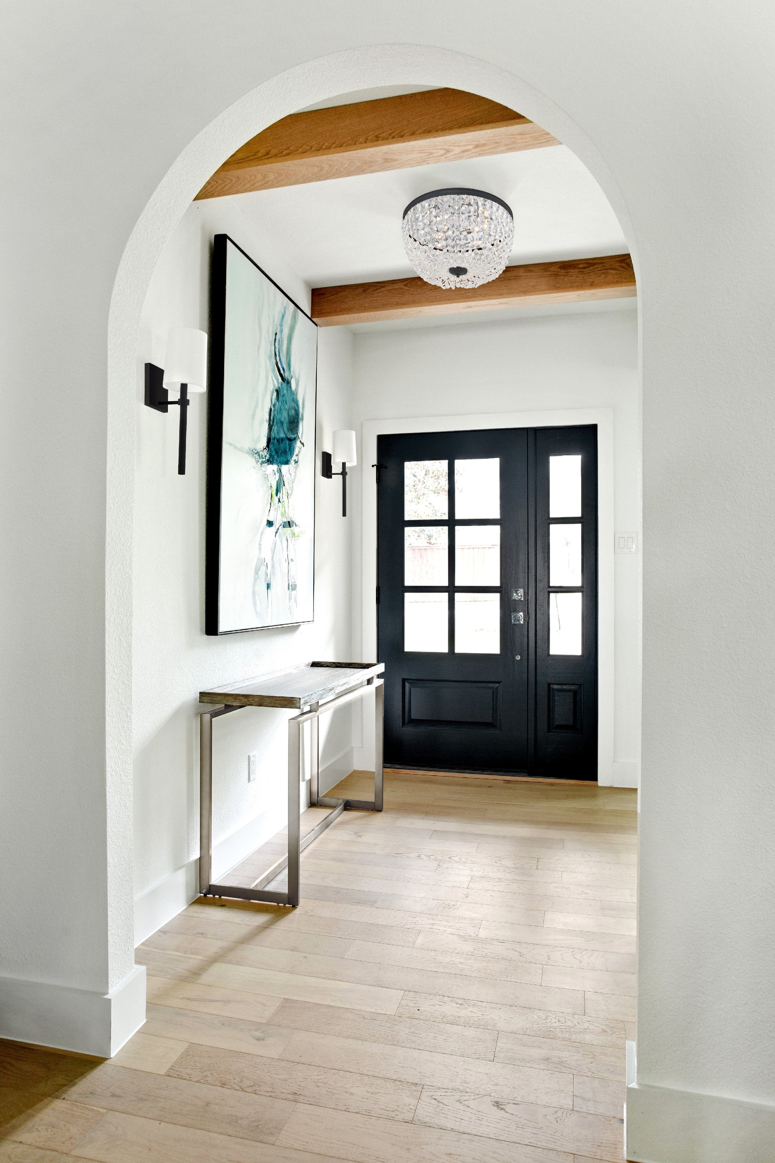 Crystorama Nola NOL-314-BF-CL-MWP – 14.25 Inch – 3 Light – Semi Flush Mount Light – Black Forged – Damp Rated