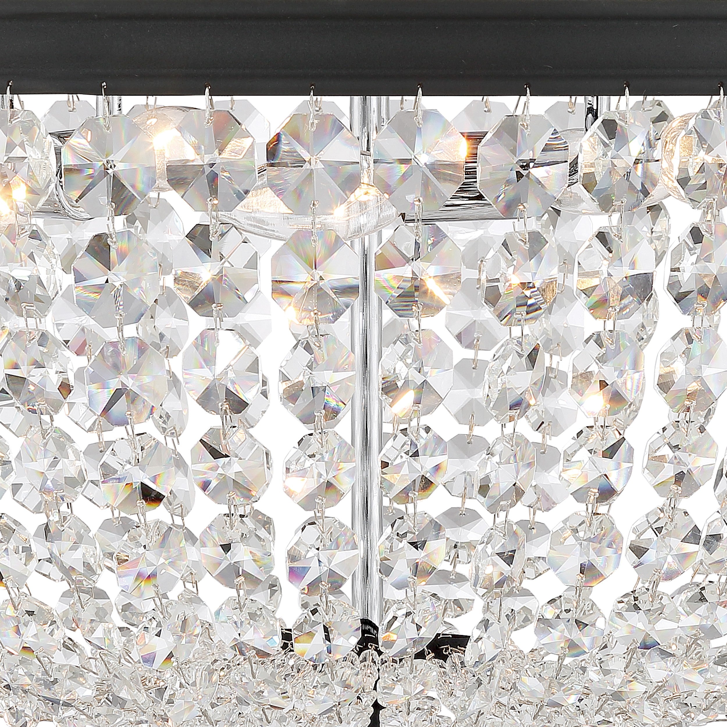 Crystorama Nola NOL-320-BF-CL-MWP – 20 Inch – 5 Light – Semi Flush Mount Light – Black Forged – Damp Rated