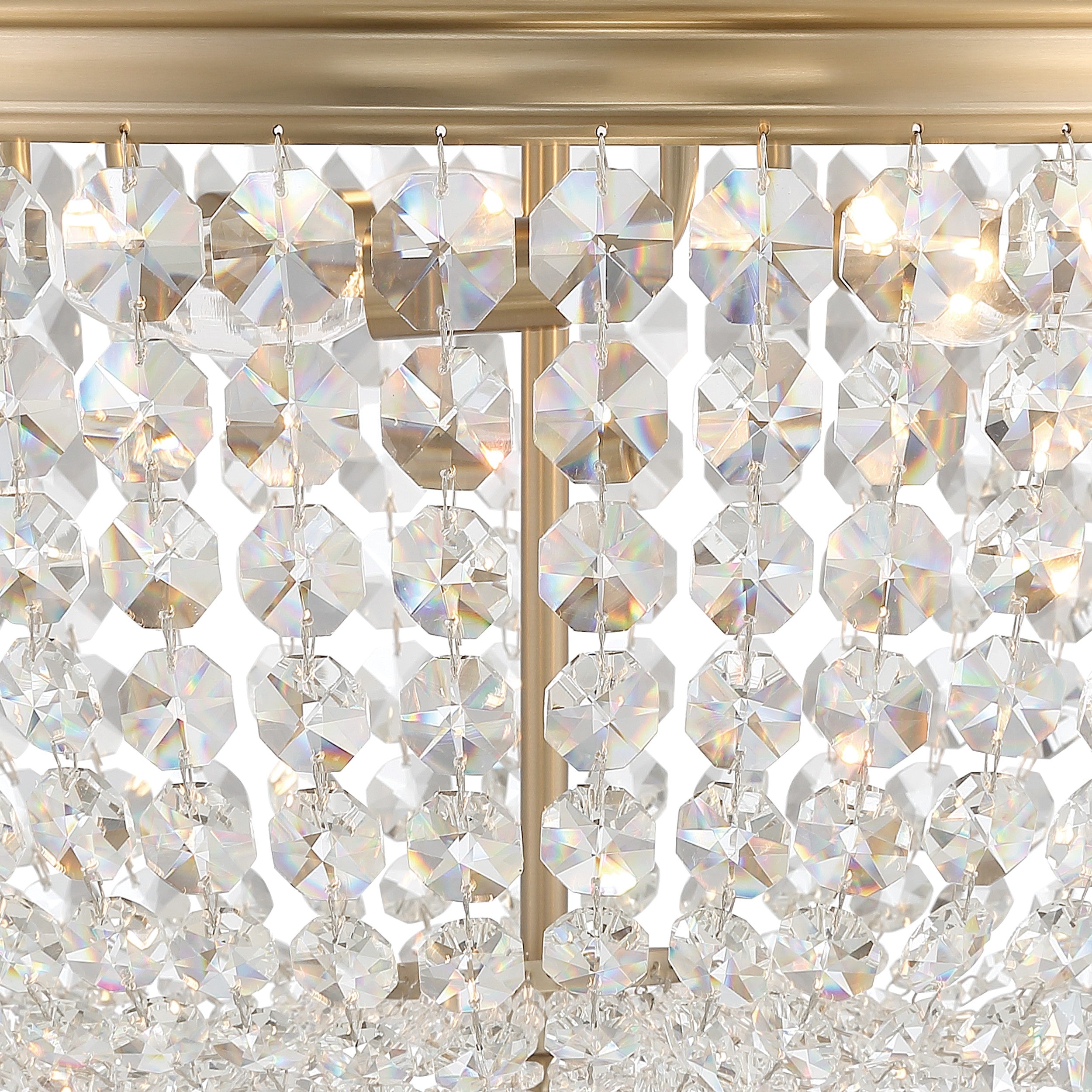 Crystorama Nola NOL-320-VG-CL-MWP – 20 Inch – 5 Light – Semi Flush Mount Light – Vibrant Gold – Damp Rated