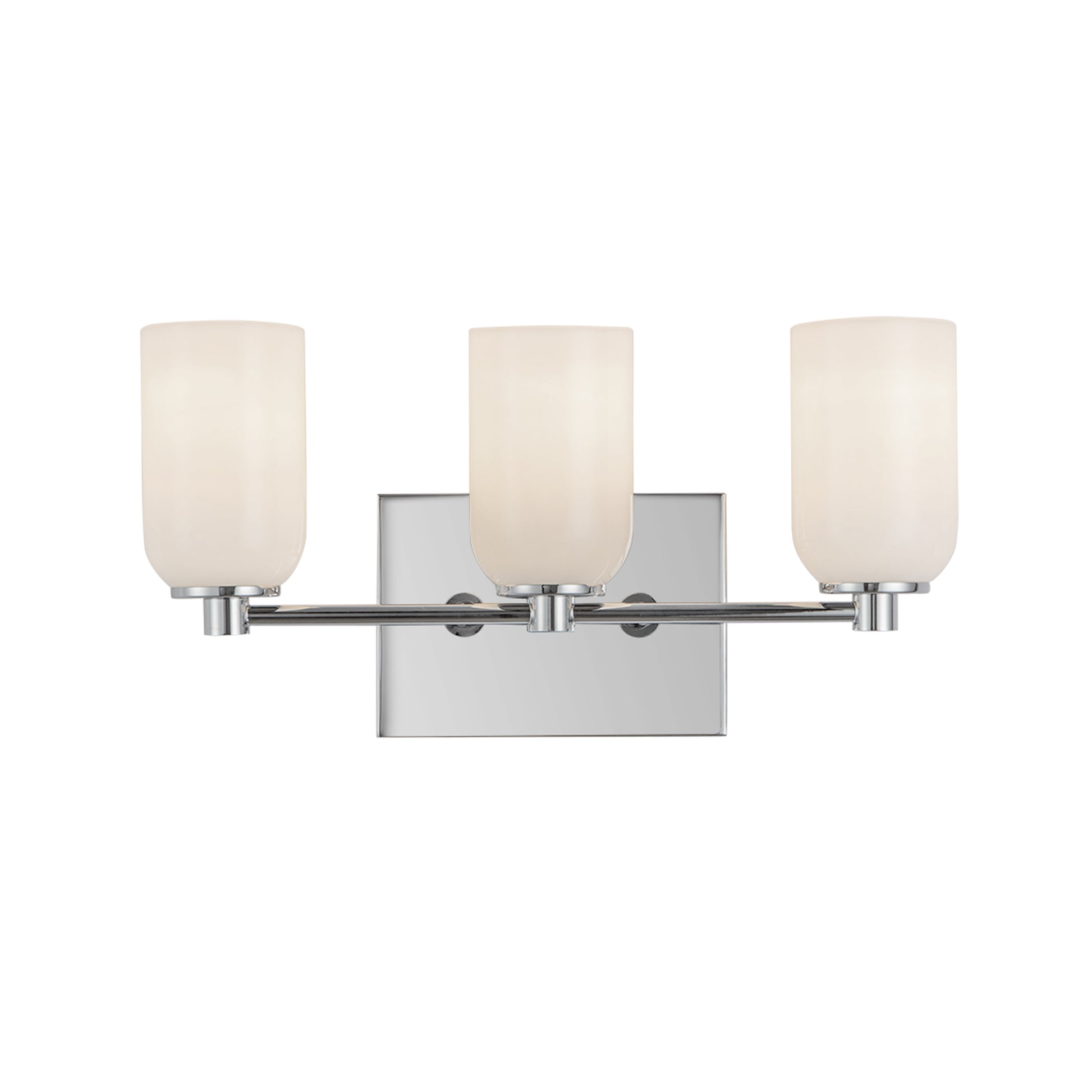 Kuzco Nola VL57718-CH/GO Vanity Light Fixture, UL Damp Rated, Chrome/Glossy Opal Glass