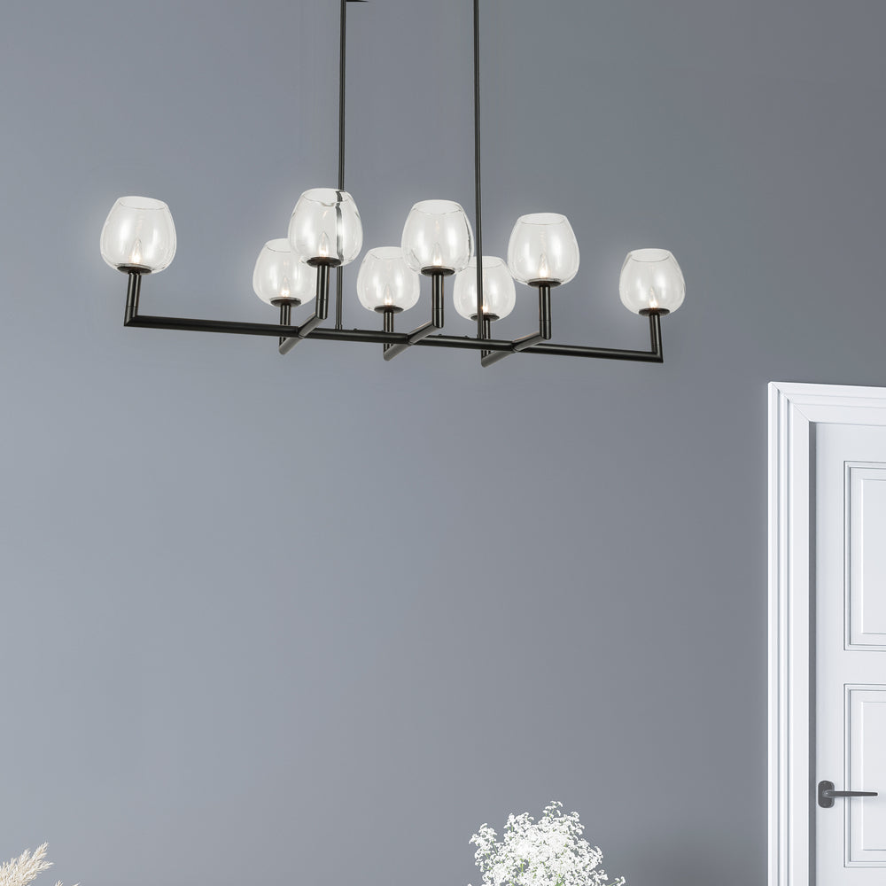 Dainolite NORA NOR-478HC-MB-CLR Chandelier Contemporary - Matte Black