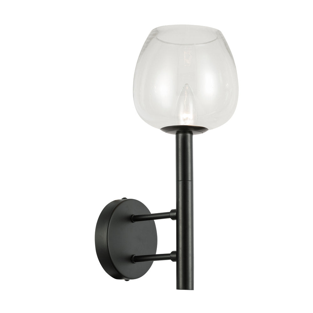 Dainolite NORA NOR-91W-MB-CLR Sconce Contemporary - Matte Black