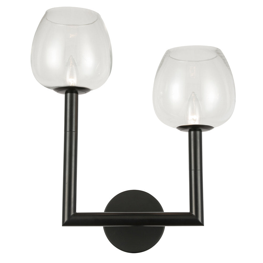 Dainolite NORA NOR-L-112W-MB-CLR Sconce Contemporary - Matte Black