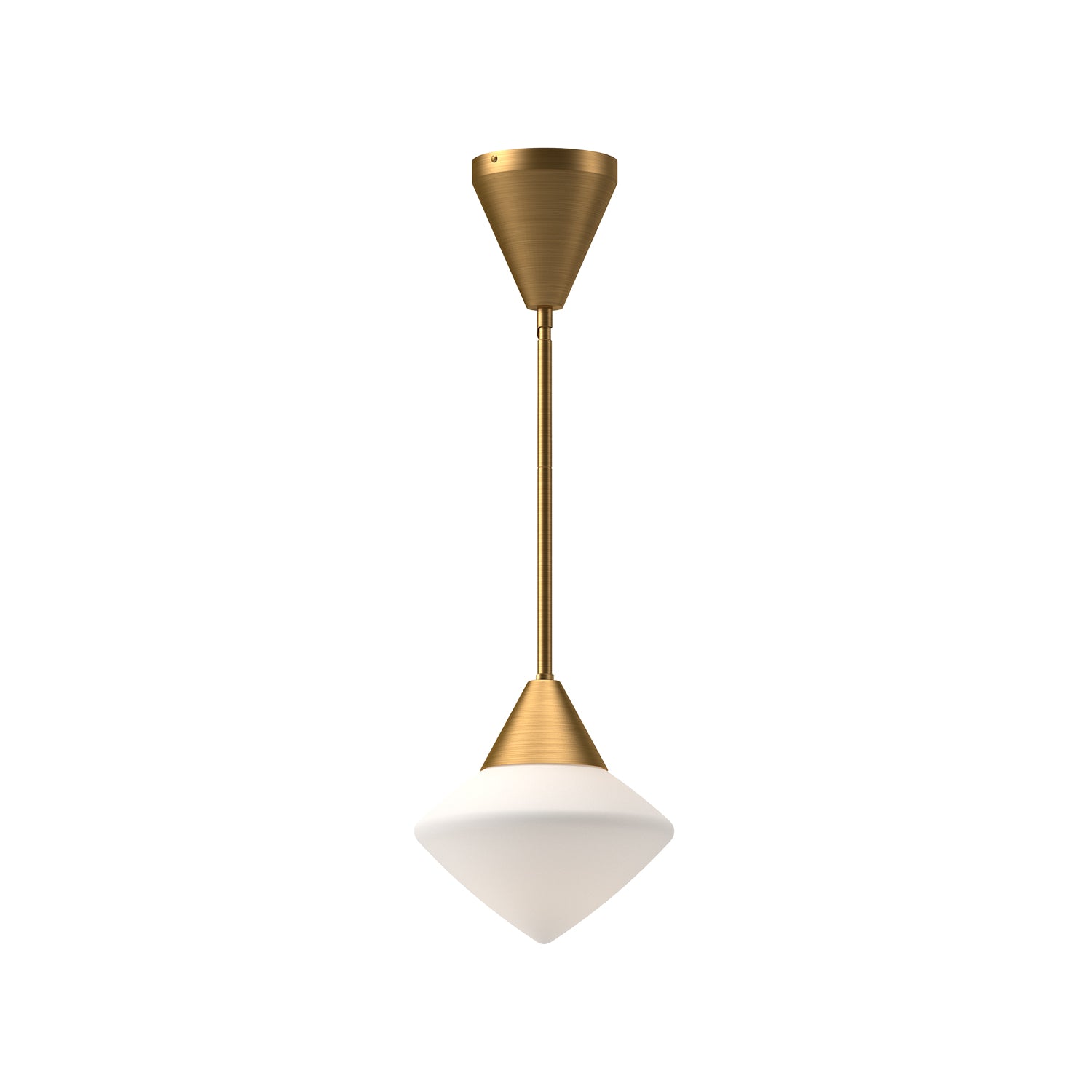 Nora 8-in Aged Gold/Opal Matte Glass 1 Light Pendant