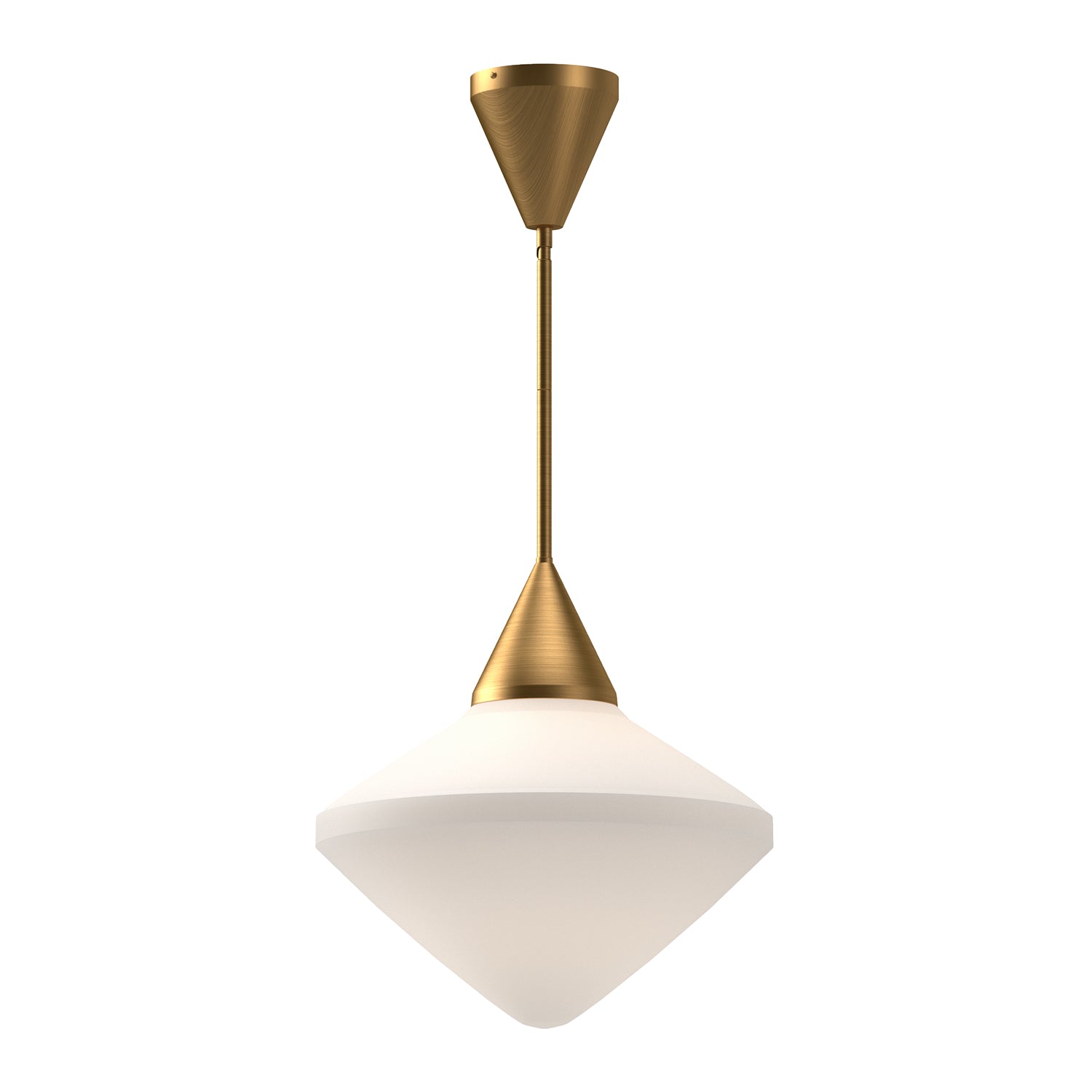 Nora 14-in Aged Gold/Opal Matte Glass 1 Light Pendant