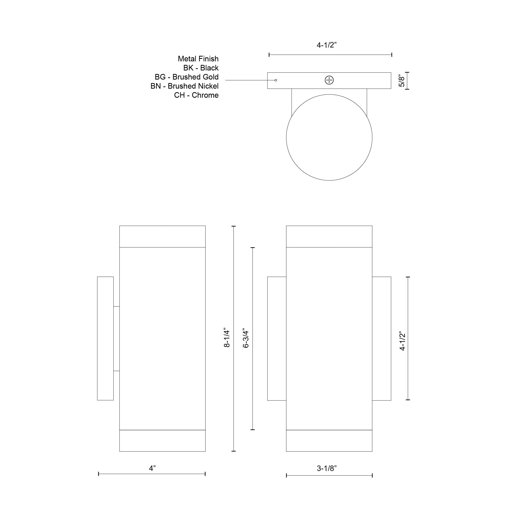 Norfolk 8-in Black LED Wall Sconce