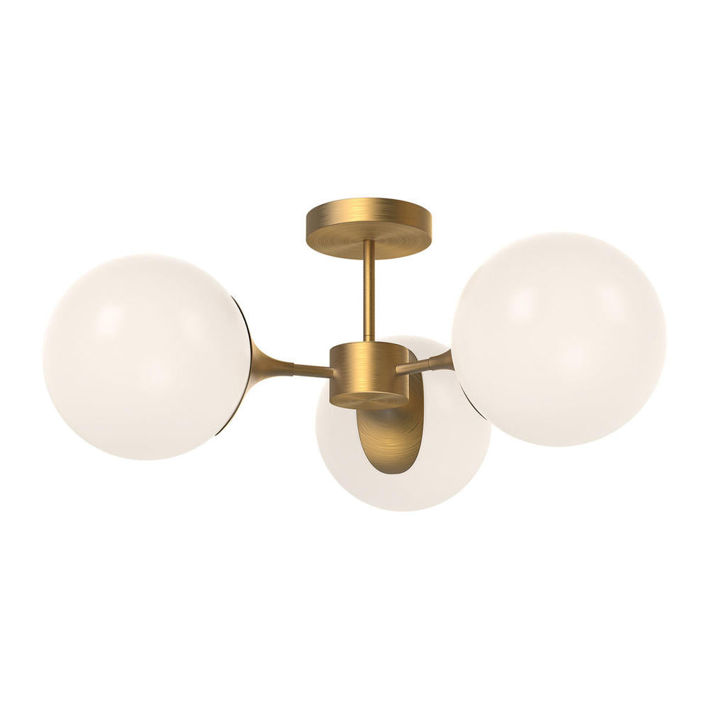 Alora Lighting NOUVEAU SF505326AGOP Semi Flush Mt - Aged Gold