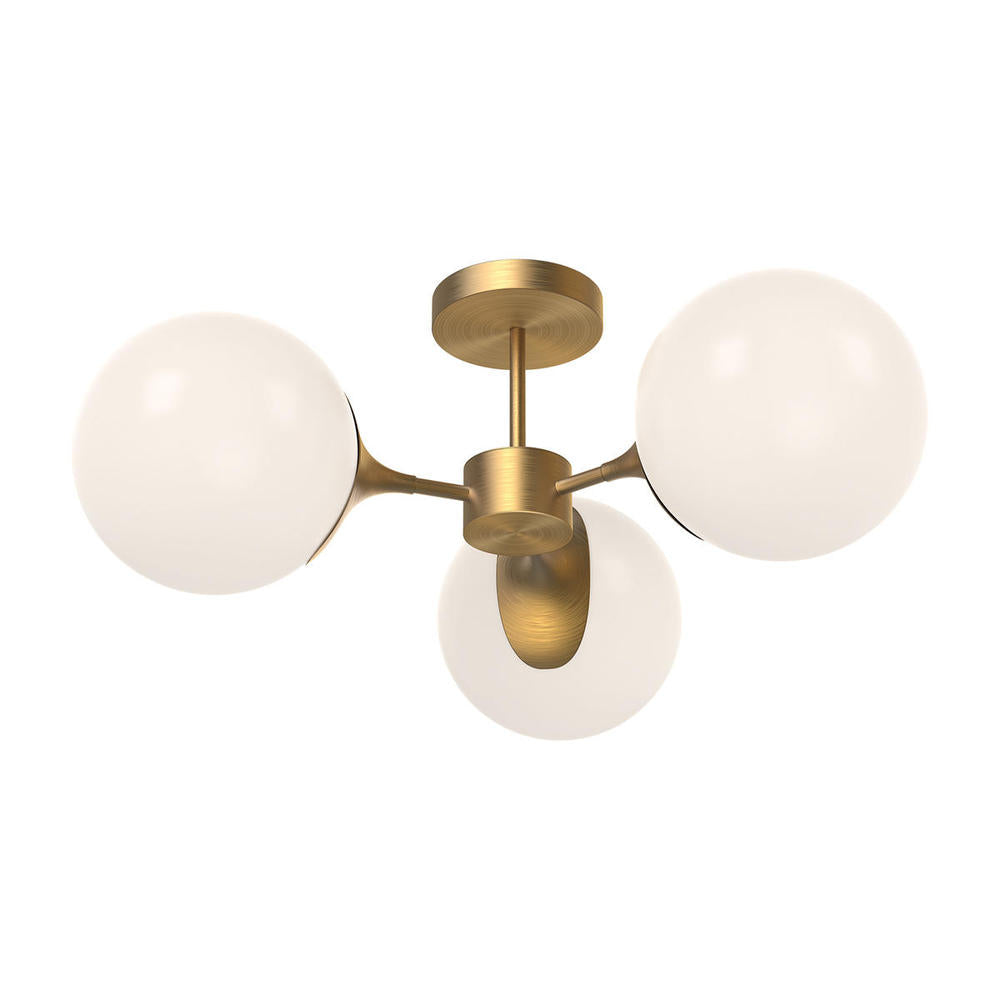 Alora Lighting NOUVEAU SF505326AGOP Semi Flush Mt - Aged Gold