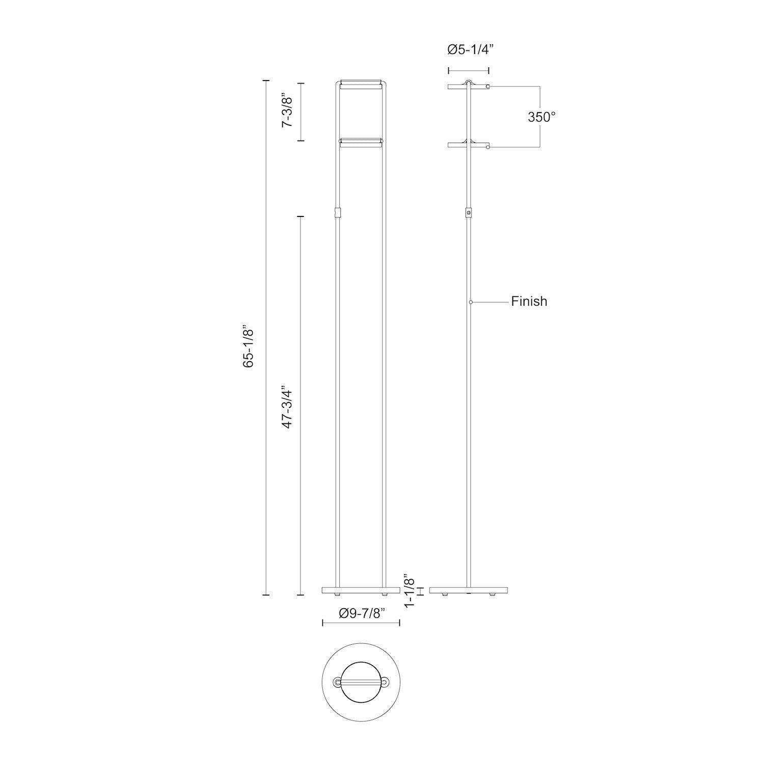 Novel 68-in Black LED Floor Lamp