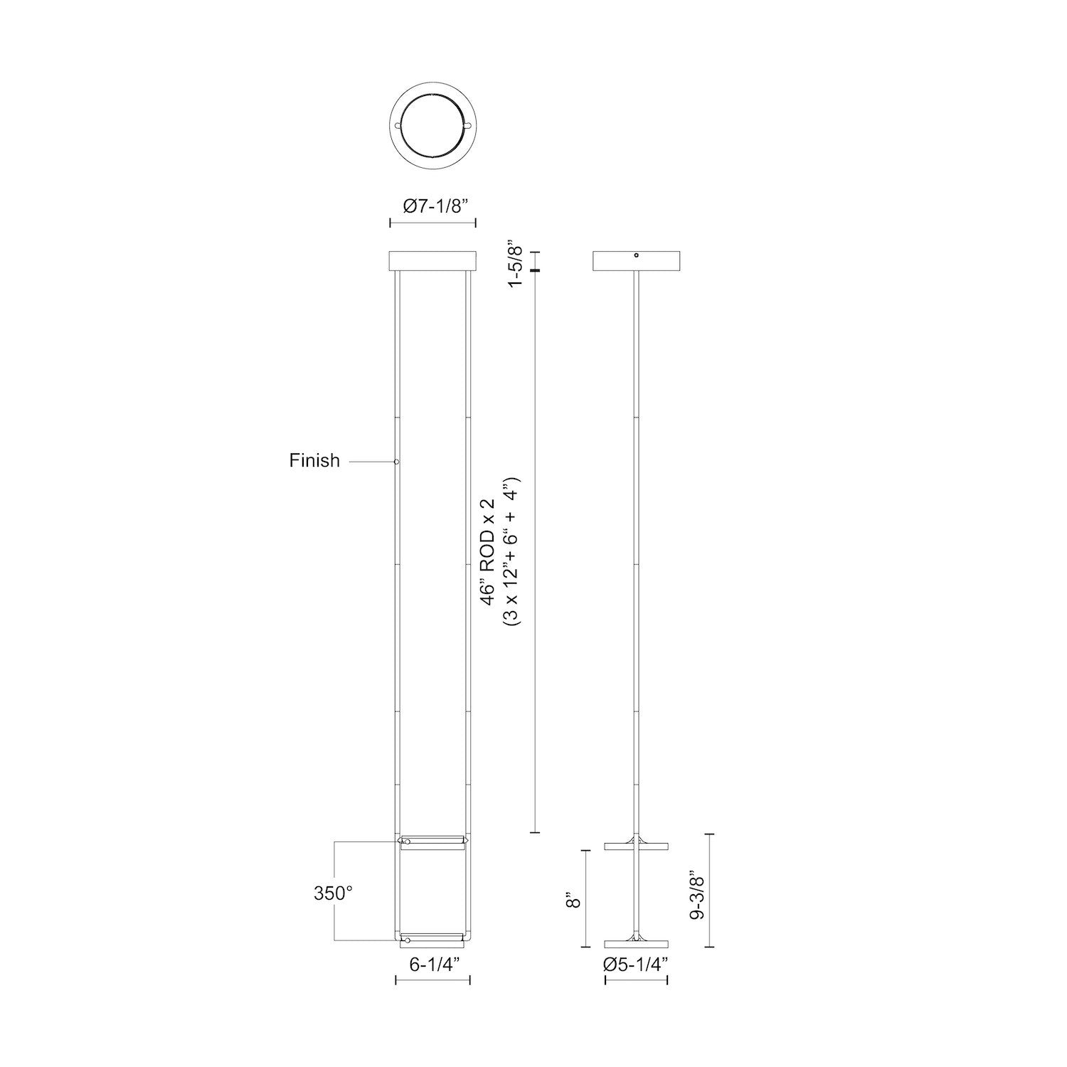 Novel 8-in Black LED Pendant